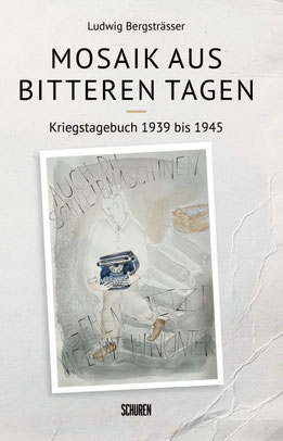 Auf dem Cover von "Mosaik aus bitteren Tagen" trägt jemand eine Schreibmaschine.