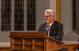 Alt-Bundespräsident Joachim Gauck bei  seiner Festrede in der Stadtkirche. Foto: Kirchenstiftung