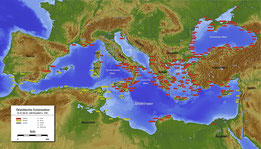 Einige griechische Städte um das Mittelmeer