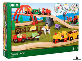 Bei der Bestellung im Onlineshop der-Wegweiser erhalten Sie ein grosses Bahn Farmset Country 79-teilig vom Hersteller Brio.