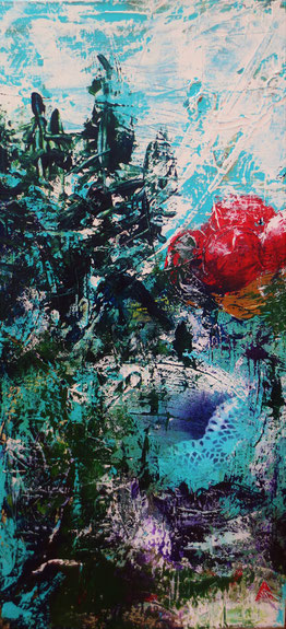 " Schwarzwaldhöhen " Acryl auf Leinwand , 40x80 cm, BNR.316 , in Privatbesitz
