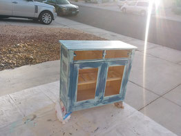 The neighbors thought I was crazy: "Is that that Shabby Chic style all the kids are doing these days?" Yes. And, NO. This was a dry brush second coat so the first coat could show through when distressing (a future step in the process).