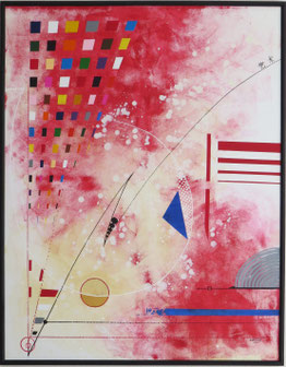 daluz composition géométrique abstraite aux formes colorées inspiration Kandinsky et Miró