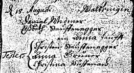 1682 Taufe in Walkringen, Mutter E.Stauffenegger