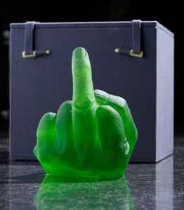 Ai Weiwei, Study of Perspective in Glass green, Murano Glasguss, 12,5 x 9 x 10 cm, 2020  