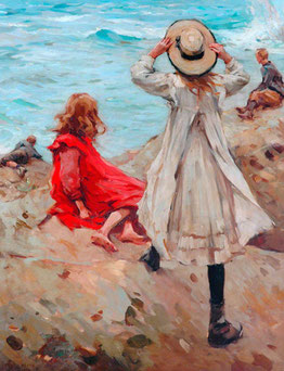 Frank Heath 'Children on the Rocks' (Cartwright Hall, Bradford)