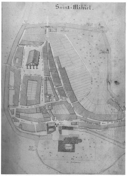 Plan du bourg de Saint-Mihiel au 11e siècle 