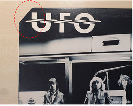 Album "UFO - No Place To Run" mit einem Corner Cut / Cover Cut (links oben)
