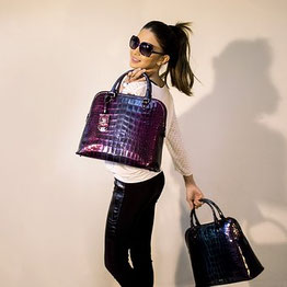 Clickandbay- Woman-With-Bags-Gray-Black