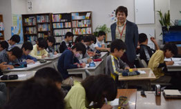 河原塾名古屋校の子どもたち。トークライブ授業にて