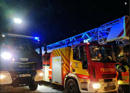 THW OV Witzenhausen und Feuerwehr Witzenhausen gemeinsam im Einsatz.