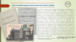 "Annonce de décès du baron Hennet de Goutel pendant l’invasion allemande de 1940 à cogners, sarthe".