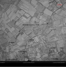 "Vue aérienne Montabon Sarthe 12 août 1944 reconnaissance USAAF".