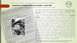 "Alt Fiche de synthèse historique sur l'inspection du Général Streccius en Sarthe le 3 août 1940. Le texte détaille sa réunion à la Feldkommandantur 755 du Mans".