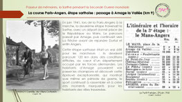 "Passage de la Paris–Angers à la marche 1941 à Arnage (Sarthe), 2ᵉ étape, km 9."