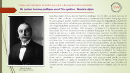 "Fiche présentant Maurice Ajam, ancien député et sénateur de la Sarthe, décrivant sa situation pendant l’Occupation".