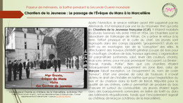 "Mgr Grente évêque du Mans visite le camp des Chantiers de la Jeunesse de Marçon en Sarthe au château de la Marcellière, 1941."