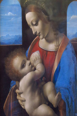 Leonardo da Vinci - Madonna Litta, Öl, 42 x 33 cm, 1490-1491, (Ausschnitt)