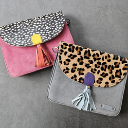 wildleder Tasche Soruka rosa und grau 