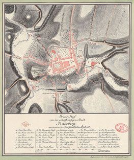 Stadtplan Radeberg 1783. SLUB Dresden