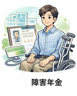 障害年金の請求手続きを表したイメージイラスト｜障害のある方の生活を支える年金申請サポート