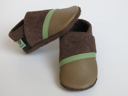 Lederpuschen Kokido schlicht braun/khaki