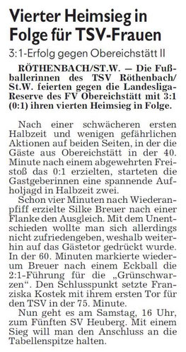 Zeitungsartikel des Schwabacher Tagblatts