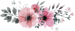 Graphische Darstellung eines Blumengestecks in Rosa