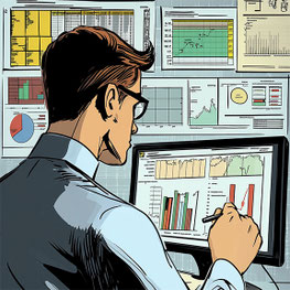 consultor de ERP revisando que los procesos son fluidos y continuos