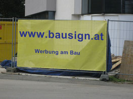 Bauzaun Werbung