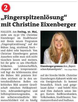 SalzSpiele Kabarett Christine Eixenberger - Fingerspitzenlösung