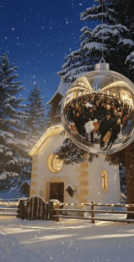 Vallierteck Kirchlein Reschen unweit vom Hotel Reschnerhof - Weihnachten