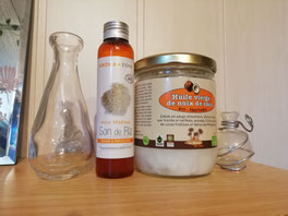 huile de coco et son de riz