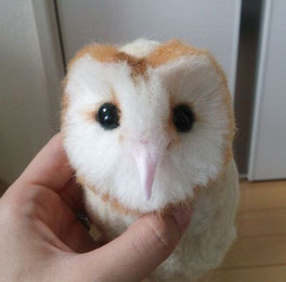 メンフクロウ 羊毛フェルト