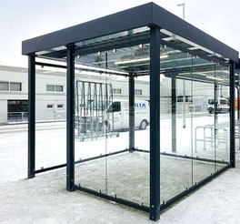 Wandfeld Echtglas für Vordach, Einhausung u. Carport