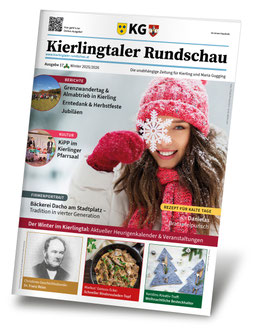 Abbildung der Kierlingtaler Rundschau, Ausgabe 16. Auf dem Titelbild sieht man zwei Frauen, die im Weingarten auf einem Strohballen sitzen.