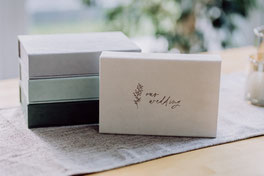Hochzeitsbox mit Hochzeitsfotos der Fotografin in Mainz