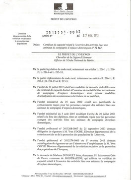 Certificat de Capacités (page 1)