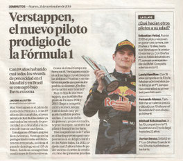 Verstappen el nuevo piloto prodigio de la Fórmula 1.