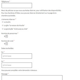 page de réservation du gîte de la ferme du Puy d'Anché par e-cime.fr
