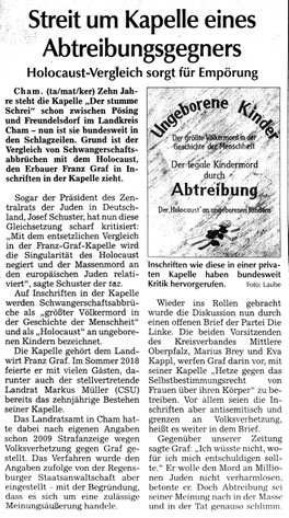 Zeitungsausschnitt zur Abtreibungsproblematik