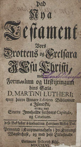 Waysenhúss NT 1746, Island Bible