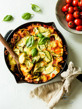 Schnelle Zucchini-Bolognese-Lasagne