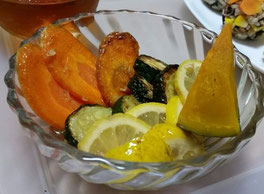 夏野菜の揚げ浸し(少々揚げ過ぎに)