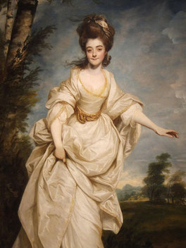  Diana, Viscountess Crosbie, 1777, wearing a wrapping gown. Painted by Joshua Reynolds (flickr, picture by Amy Fry)