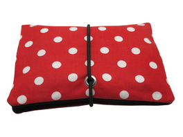 Tabaktasche Tabakbeutel Drehertasche Punkte weiss rot schwarz Dots Rockabilly Schwarz Blättchenspender Blättchenentnehmer