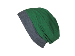 Kindermütze, Mütze/ Beanie Kinder grün gestreift, ringel