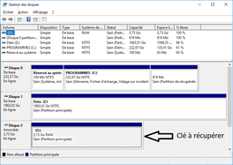 Test de récupération de données de clé usb non reconnue