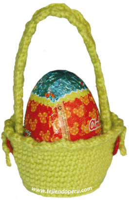 canasta de Tutorial: canasta de pascua tejida a crochet - easter basket - easter basket