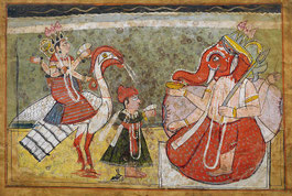 Shri Saraswati huldigt Shri Ganesha (Anonym, 19. Jhd.)